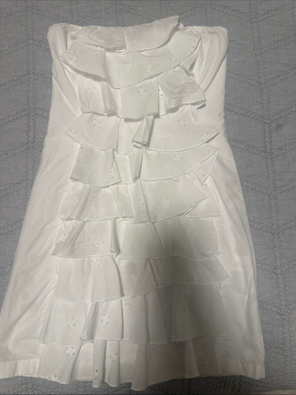 Zara White Tiered Ruffle Mini Dress